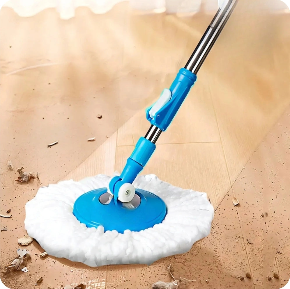 ⭐️Mopa trapeador con tambor estrujador giratorio metálico + 2 paños de repuesto⭐️