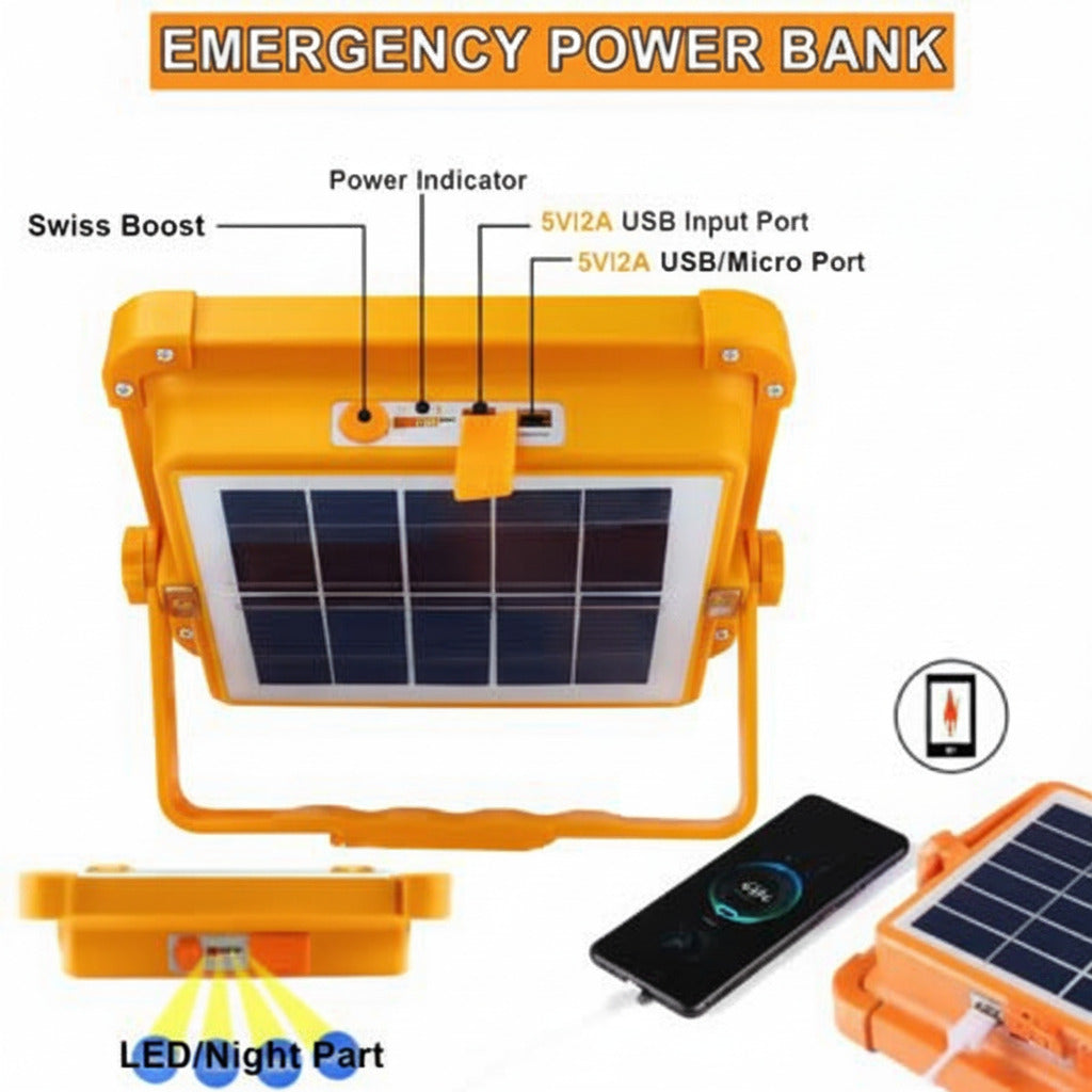 ⭐Lampara LED Solar Portátil con Power Bank⭐