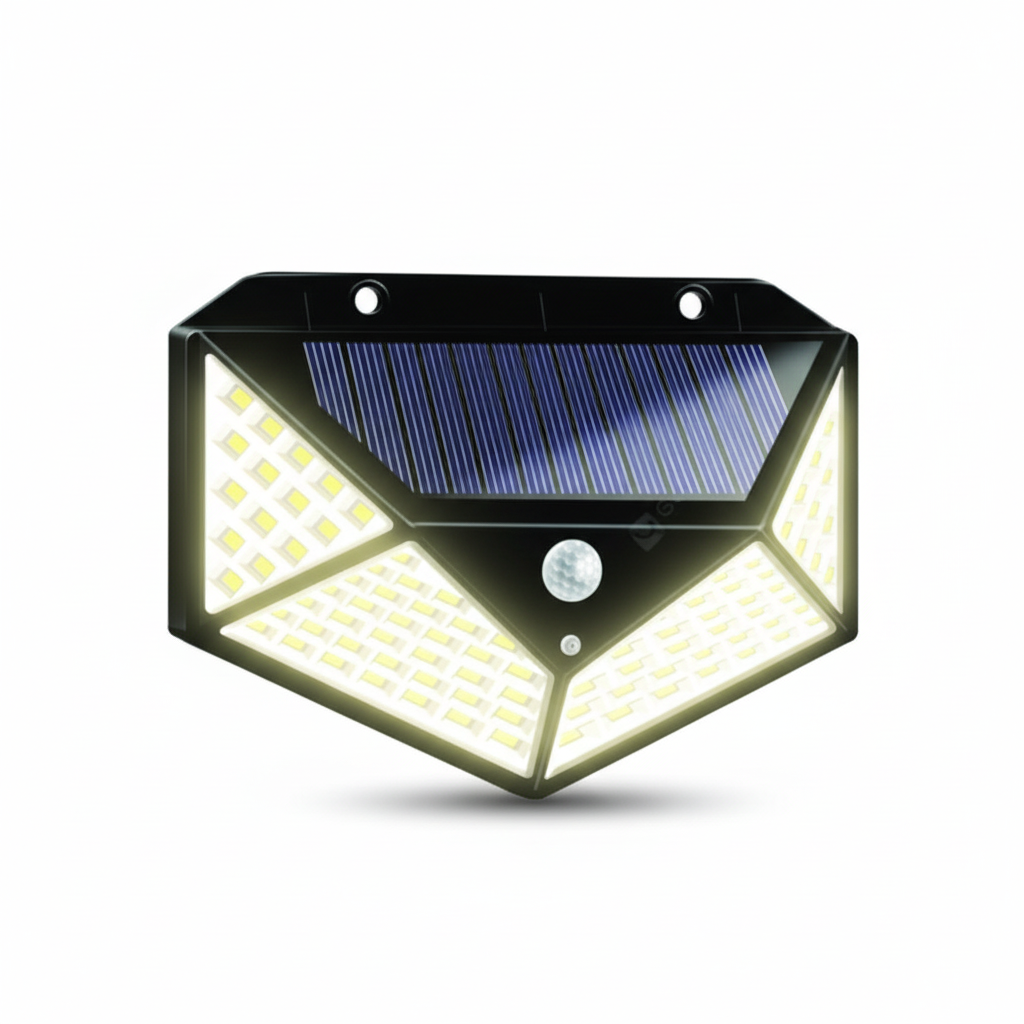 ⭐ Lámpara Solar LED 100 luces con Sensor de Movimiento – Exterior ⭐