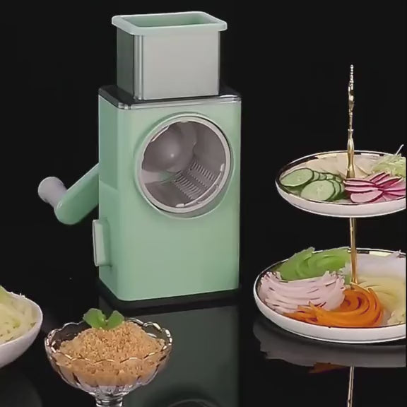 (VIDEO🎞)⭐Cortador tambor giratorio de verduras 3 en 1, corta, pica y muele⭐