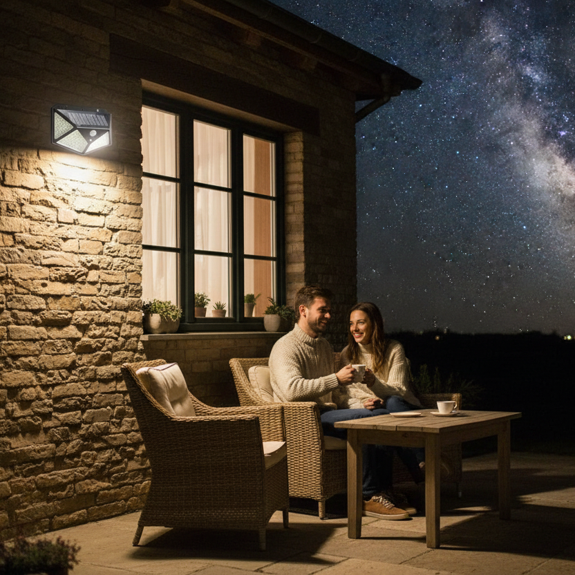 ⭐ Lámpara Solar LED 100 luces con Sensor de Movimiento – Exterior ⭐