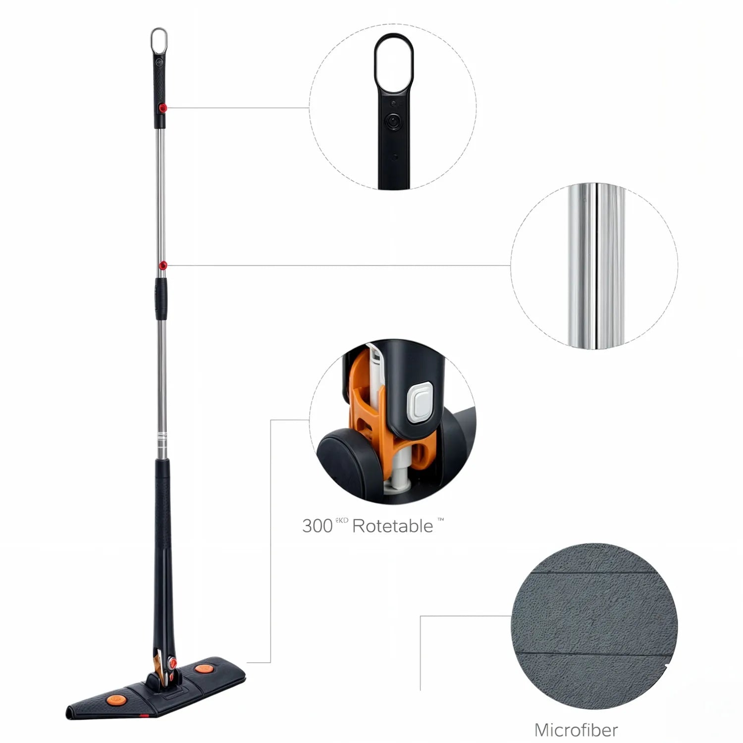 ⭐Mopa Trapero Microfibra cabezal 360º con escurridor integrado⭐